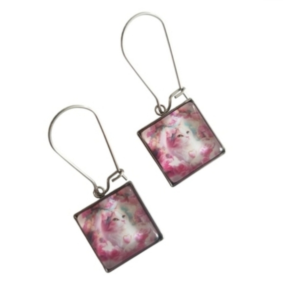 Handcrafted Cat Earrings - Picture 2 of 4